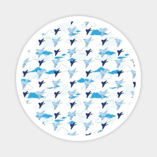 Flock of birds Fly in Clear Sky Pattern Magnet